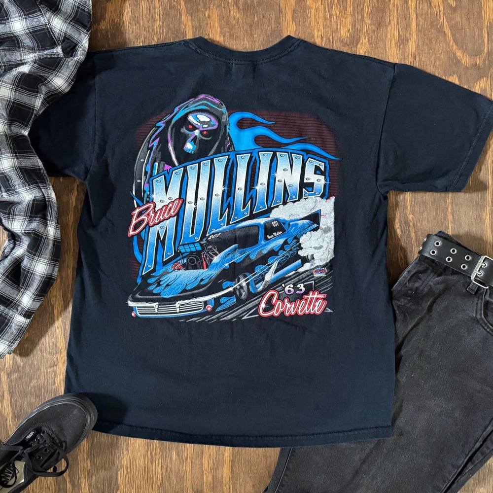Bill Mullins Racing 63 Corvette Tee Large‎ Drag Racing Hot Rod Graphic Shirt